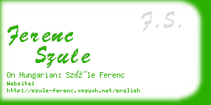 ferenc szule business card